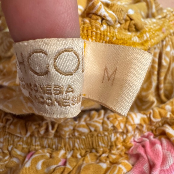 Beachgold Off Shoulder Ruffle‎ Mini Dress Floral Print Casual Size M - Picture 6 of 9